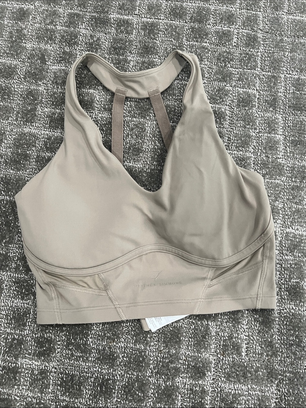 Gymshark Halter Sports Bra in Taupe